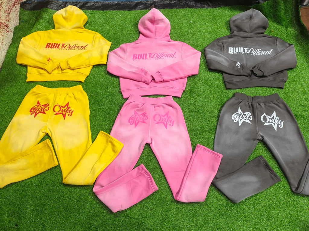 Long sleeve crop top jacket sets
