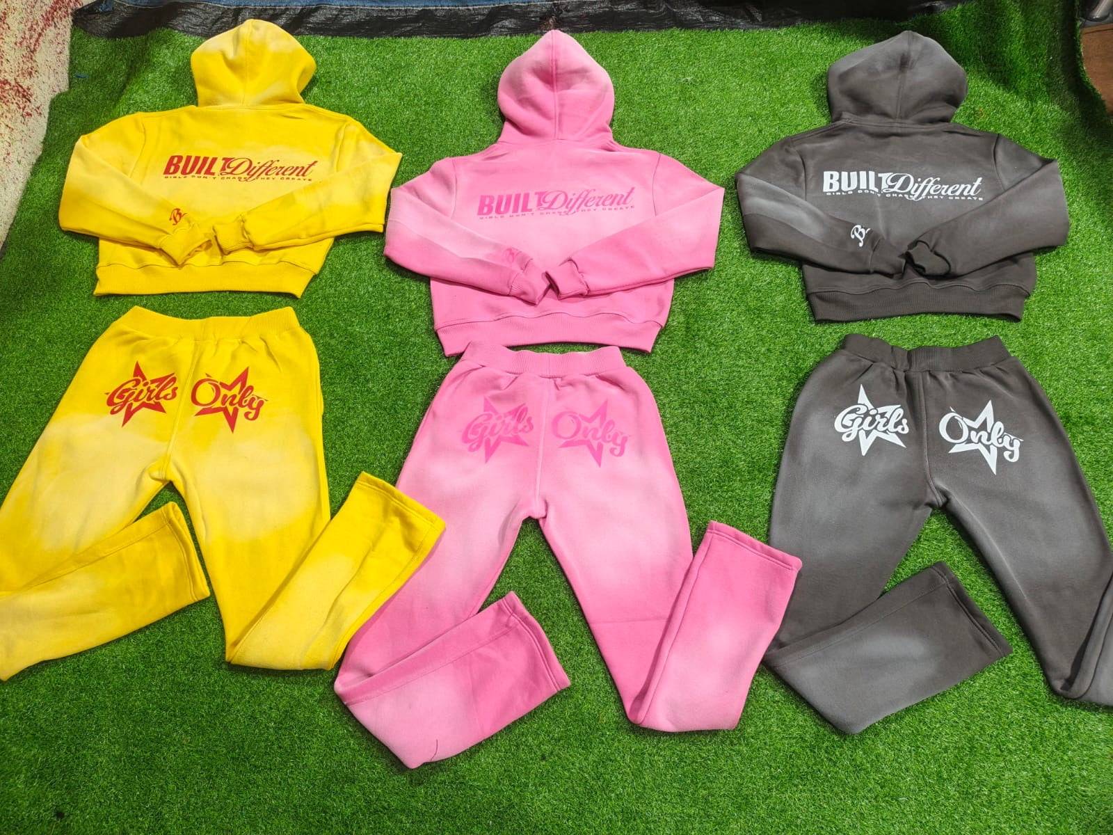 Long sleeve crop top jacket sets