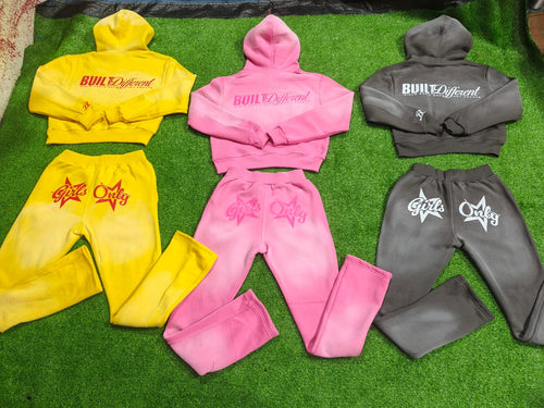 Long sleeve crop top jacket sets